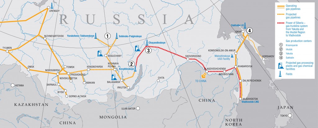 Russia gas map